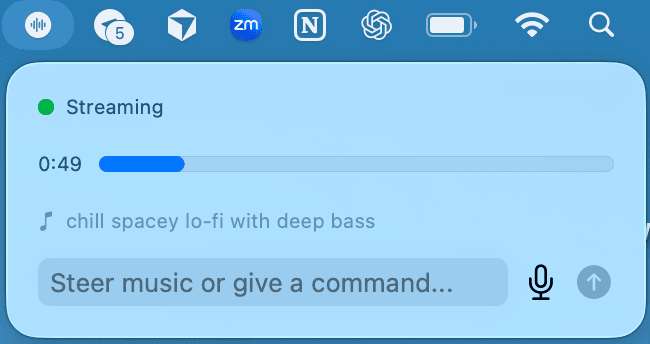 Voice steering to control music and blocklist